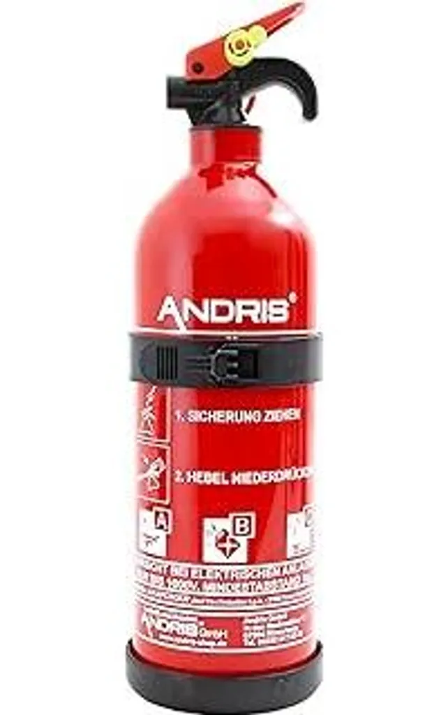 Estintore Nautico 1kg Polvere ABC Andris con Bollino e Supporto Barca