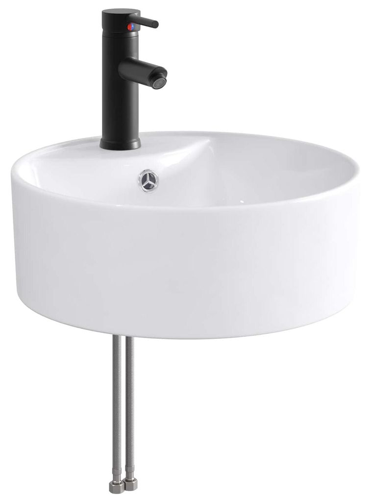 vidaXL Waschbecken fürs Badezimmer Matt Schwarz 40,5 x 40,5 x 15 cm
