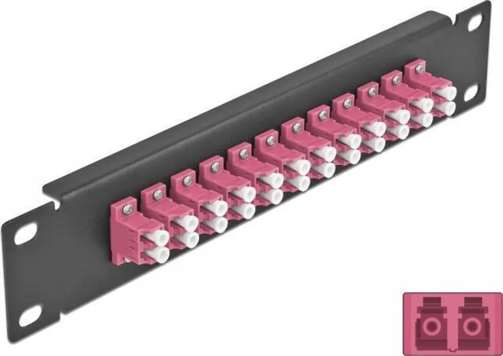 Delock - Patch Panel - LC Duplex MM X 12 - Schwarz - 1U - 25,4 cm (10") (66769)