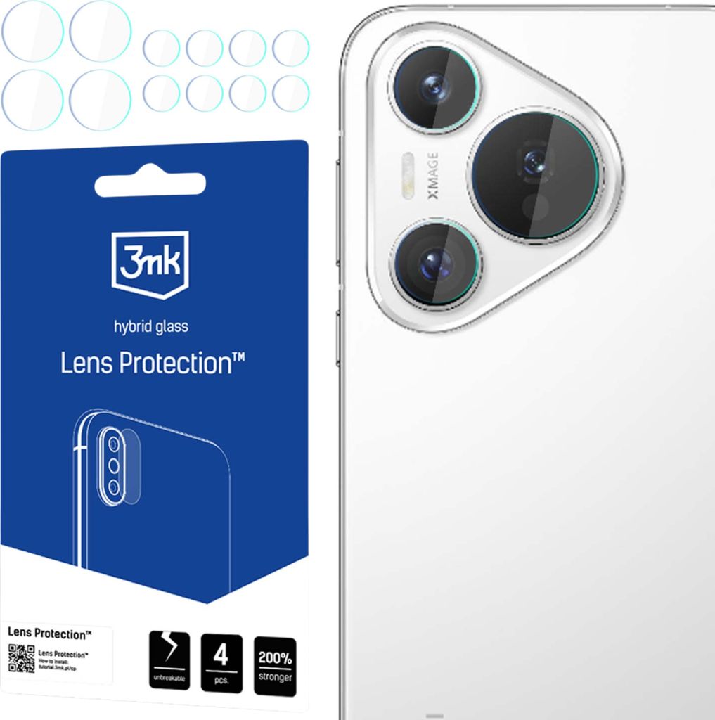 3mk Hybridglas Lens Protection fr Huawei Pura 70 Pro / 70 Pro+ Kamera Objektiv Kameralinse 0,16mm 6H (4 Stck)