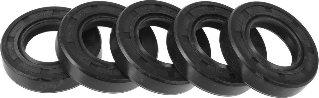 Universelle Öldichtung TC Doppellippe mit Stahlfeder Dichtungsring Rotierende Wellendichtung 25x45x10mm Hochdruck NBR Gummi Schwarz 5 Stück