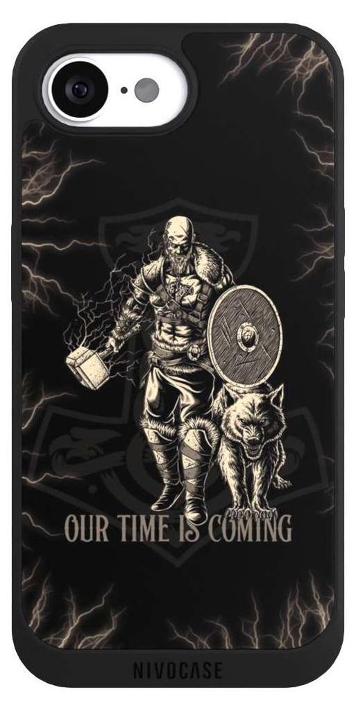 NIVOCASE Handyhülle für Apple iPhone 16e Hülle NIVOpure Case Schwarz Serienmotiv Vikings Wikinger
