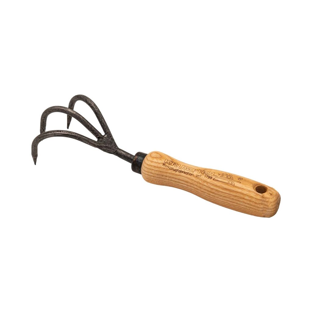 Krumpholz Grubber, 3 Zinken (geschmiedet) mit Eschengriff Produktbild 
