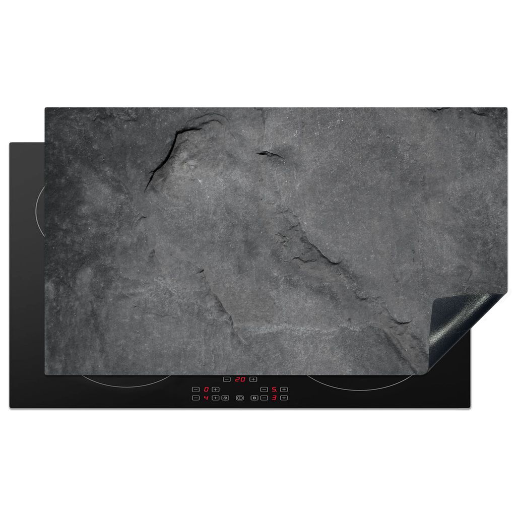 KitchenYeah Herdabdeckplatte Granit - Grau - Stein - Industriell , 89x51cm, Küche Deko, Glaskeramikkochfeld Herdabdeckung, Abdeckplatte fùr Koc...