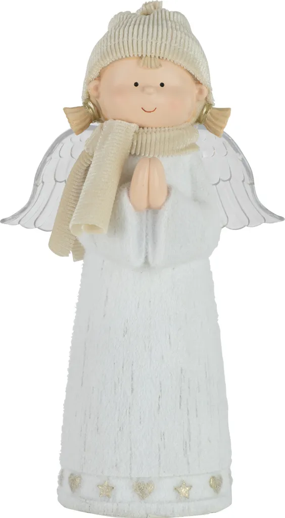 J-Line Ange LED Poly Blanc Large - Statuette Lumineuse Déco Intérieure