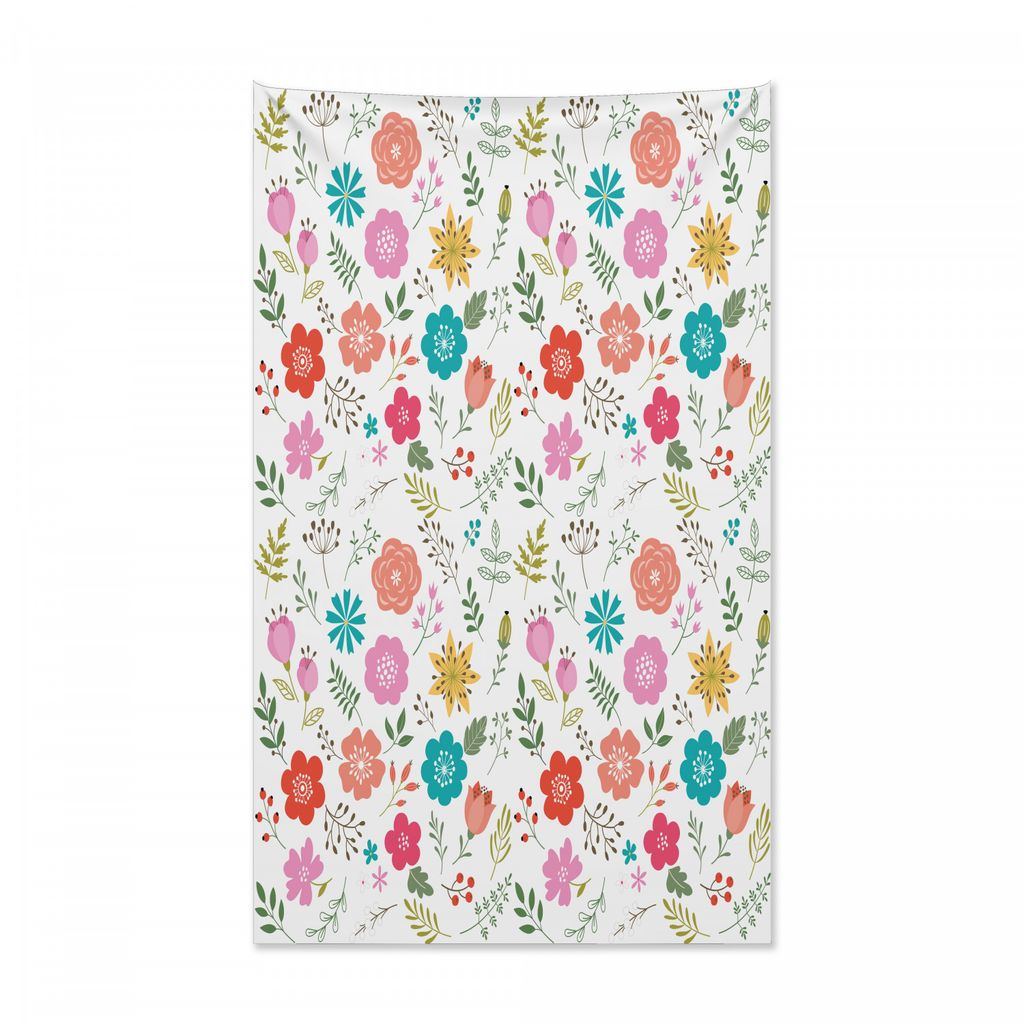 Abakuhaus Green Flower Wandteppich und Tagesdecke, Blätter und Blütenblätter aus Weiches Mikrofaser Stoff Kein Verblassen Klare Farben Waschbar,...