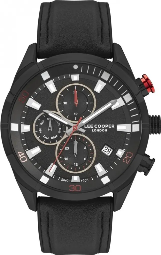 Montre-bracelet Lee Cooper LC07377.651 en acier noir pour homme chic