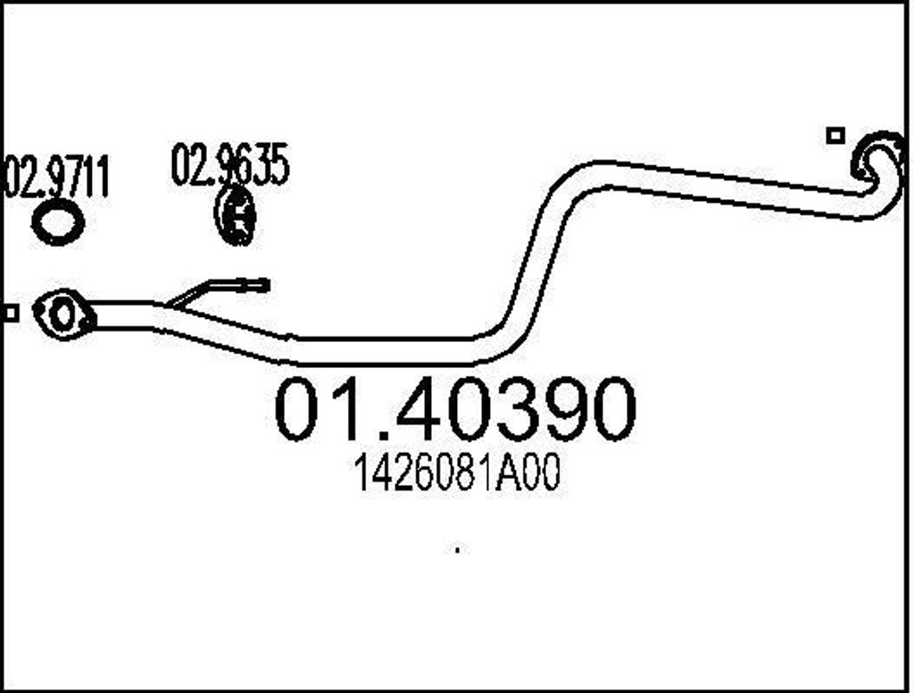 MTS Abgasrohr Auspuffrohr für SUZUKI JIMNY (FJ) Vorne 01.40390