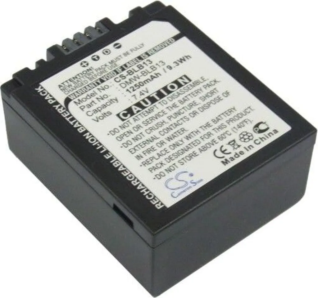 Batterie DMW-BLB13 pour Panasonic Lumix DMC-G1 - Li-Ion 7.4V 1250mAh