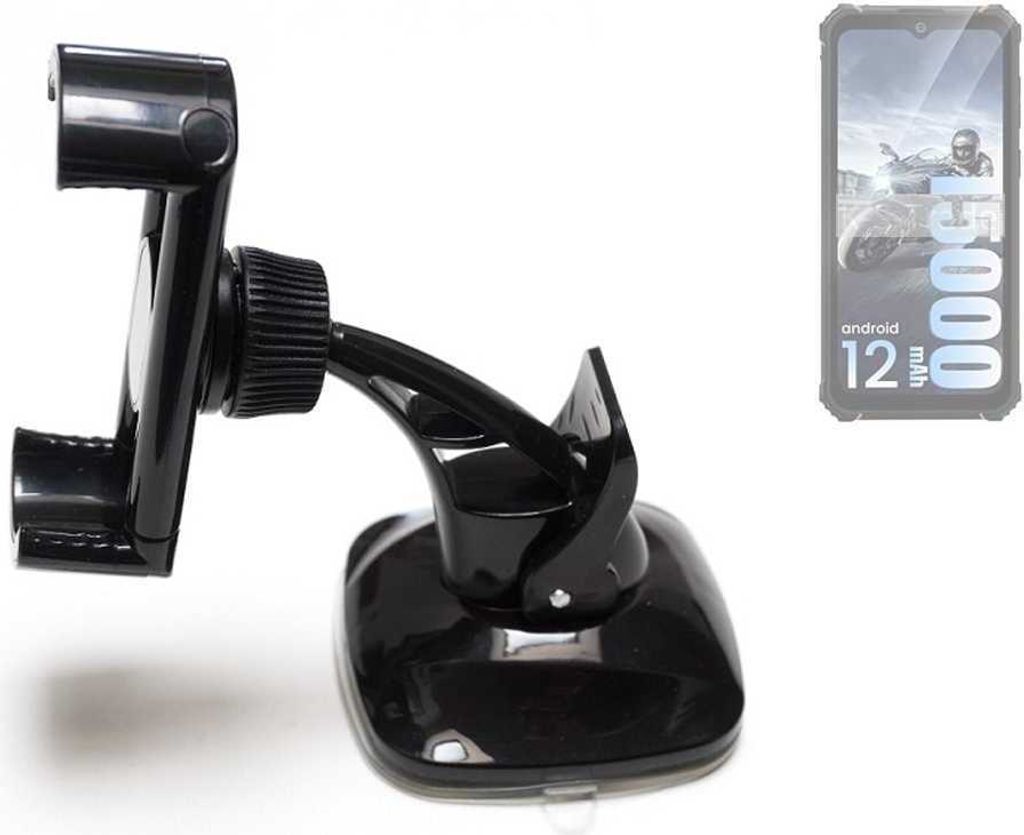 K-S-Trade kompakte Handy-Halterung Windschutzscheibe kompatibel mit Hotwav W10 Armaturenbrett schwarz Autohalterung KFZ Halter Scheiben-Halterung