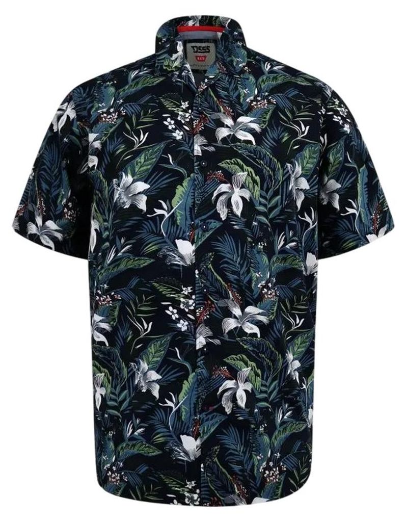 Duke - "Corden D555" Resorthemd für Herren, Kingsize, kurzärmlig DC613 (3XL) (Blau)