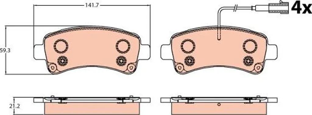 Jeu de plaquettes de frein à disque pour Ducato - Qualité OE 77367094