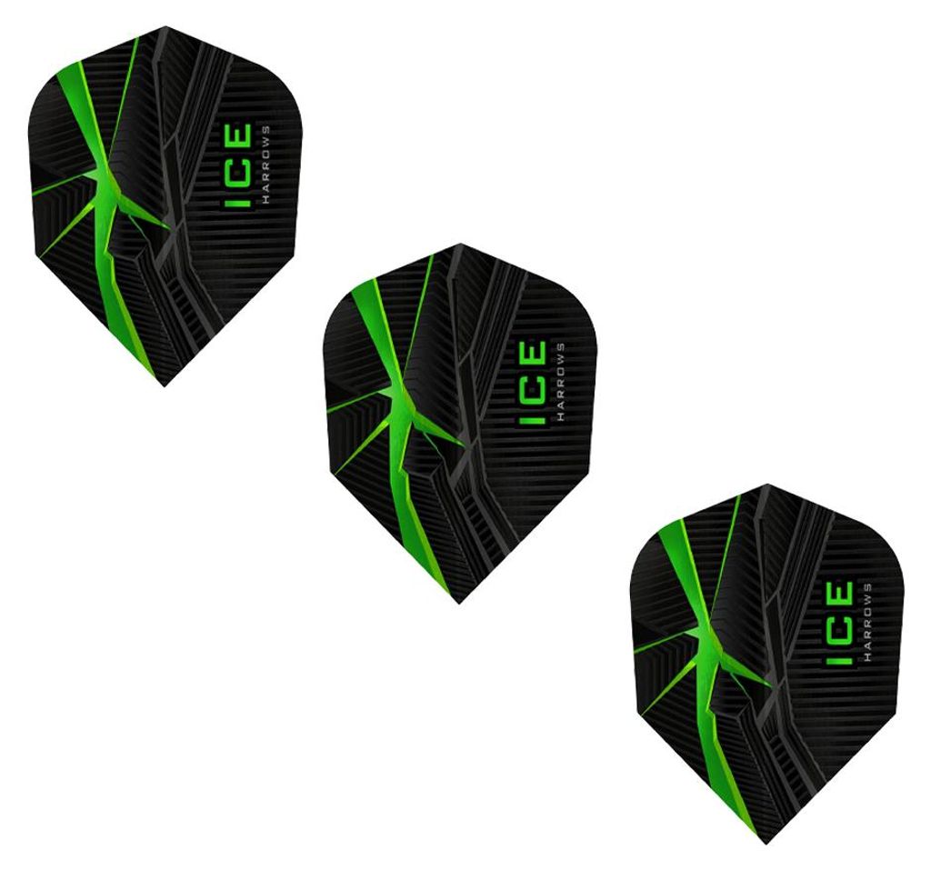 Harrows - Dart Flights "Ice", Kontrast Detail 3er-Pack PP4711 (Einheitsgröße) (Schwarz/Grün)
