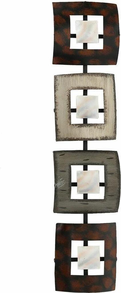 Wandobjekt Wohnzimmer Dekoration Quadrat Eisen 18x78cm