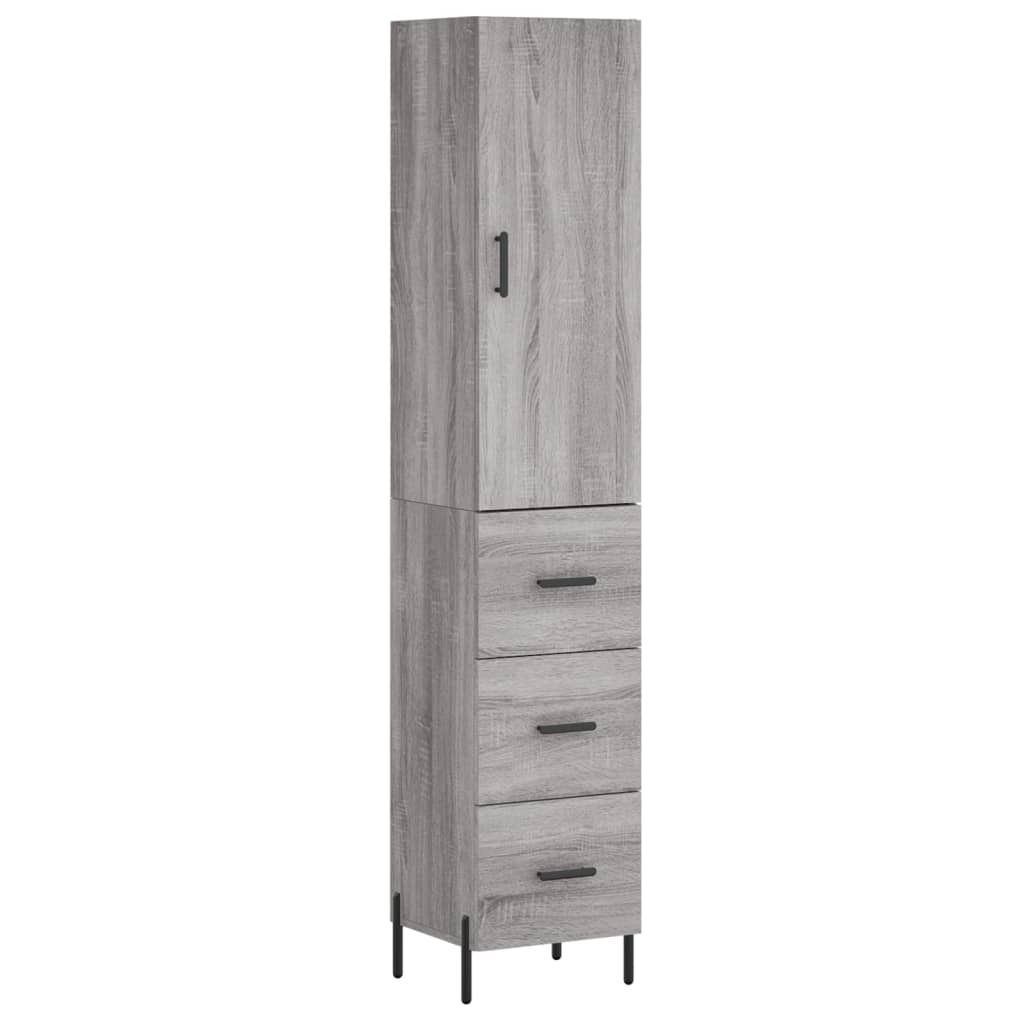 Highboard Grau Sonoma 34,5x34x180 cm Holzwerkstoff Produktbild 