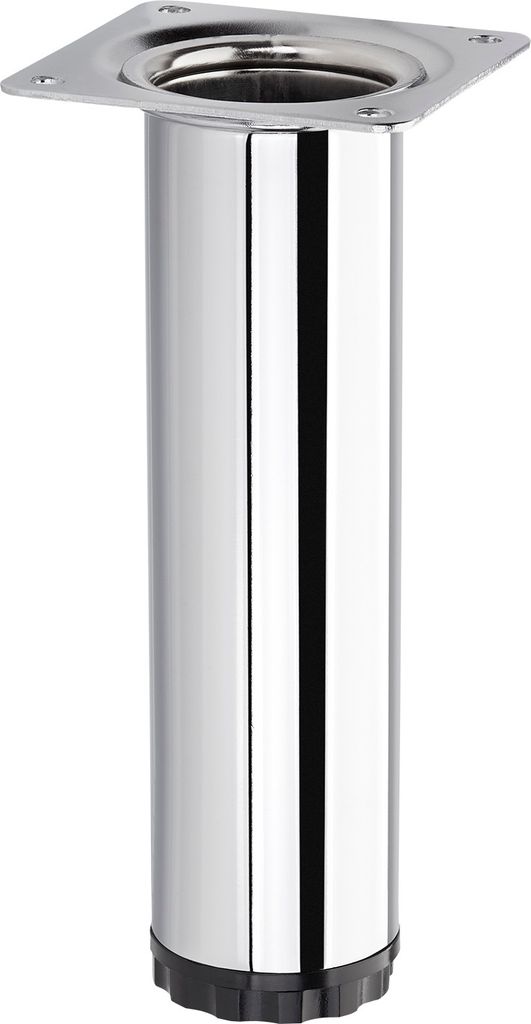 Möbelfuß BRAVO Höhe 150 mm (+ 10 mm) Ø 40 mm Chrom poliert höhenverstellbarer Schrankfuß aus Stahl Schrankfuß belastbar bis 50 kg SOTECH