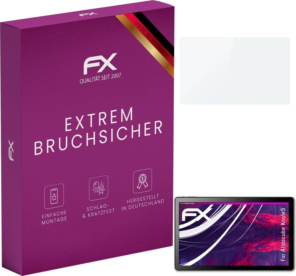 atFoliX FX-Hybrid-Glass Displayfolie kompatibel mit Alldocube Knote5 Glasfolie