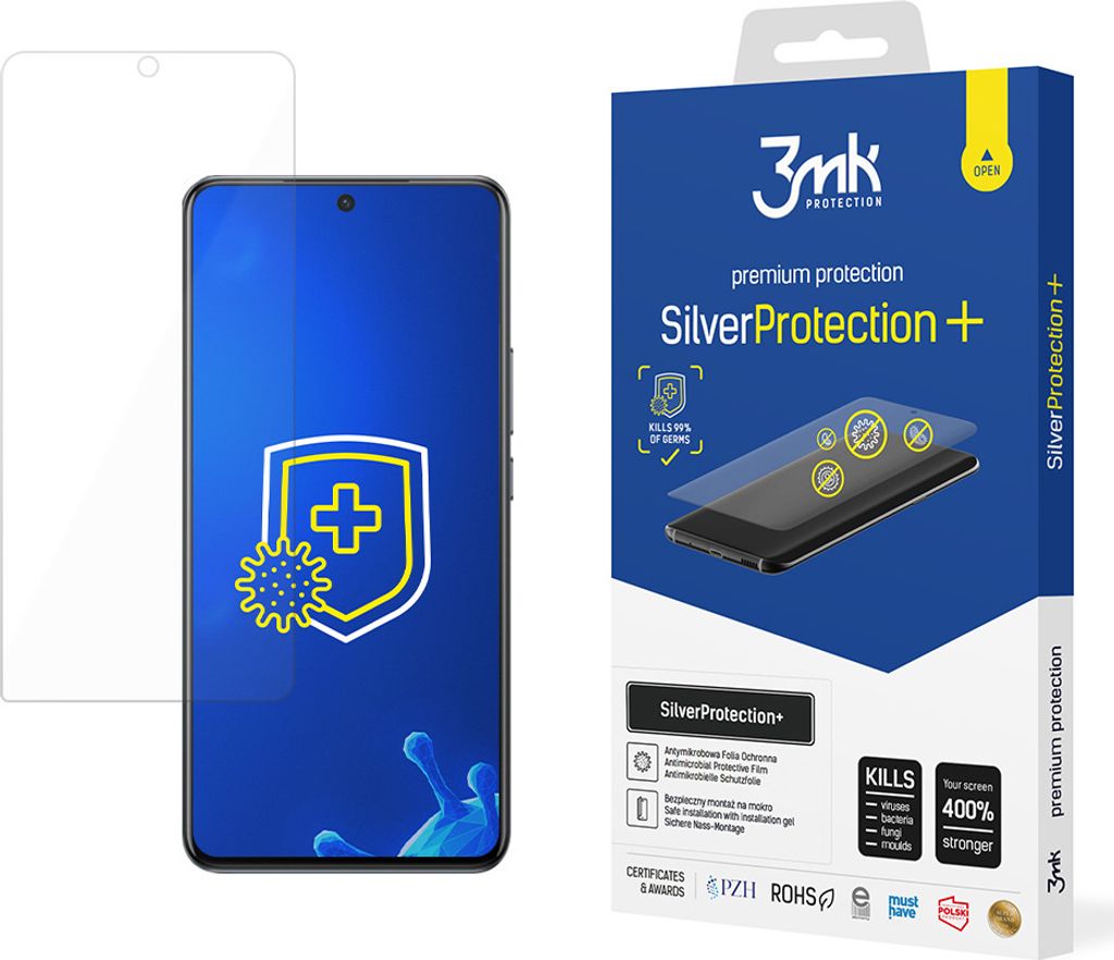 3mk Display Antimikrobielle Schutzfolie SilverProtection+ für Vivo X60t 5G 0,21mm Self-Heal