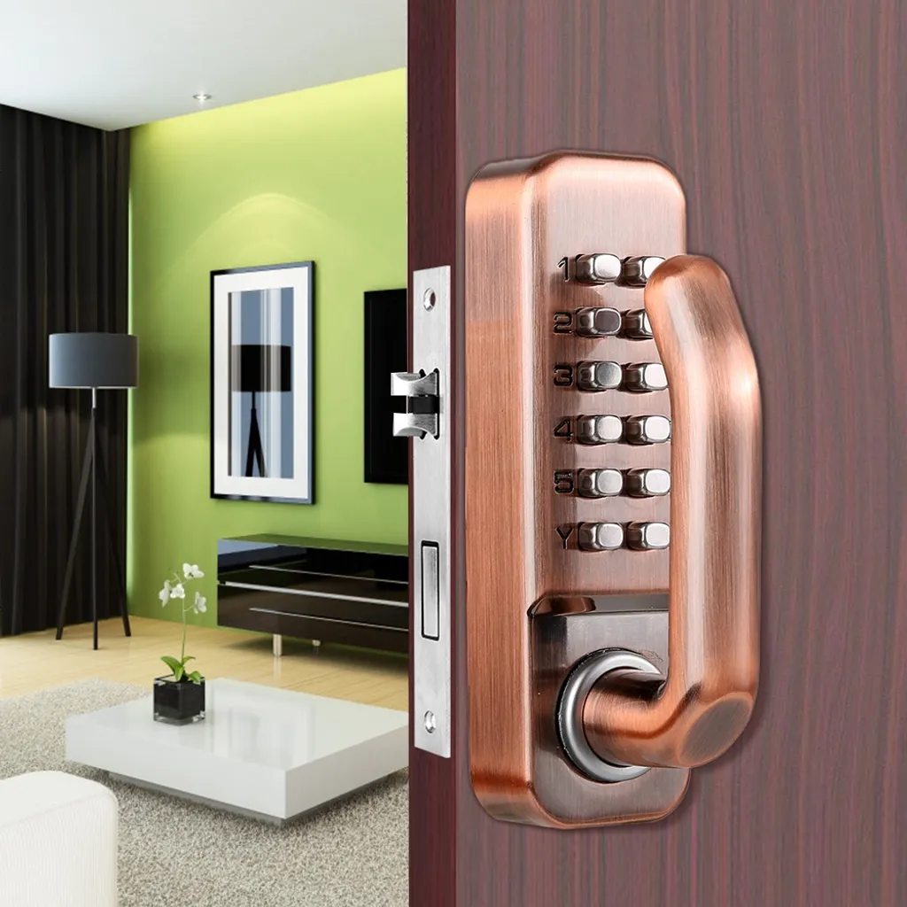 Serrure de porte intelligente à code noir mat pour sécurité maison - 6