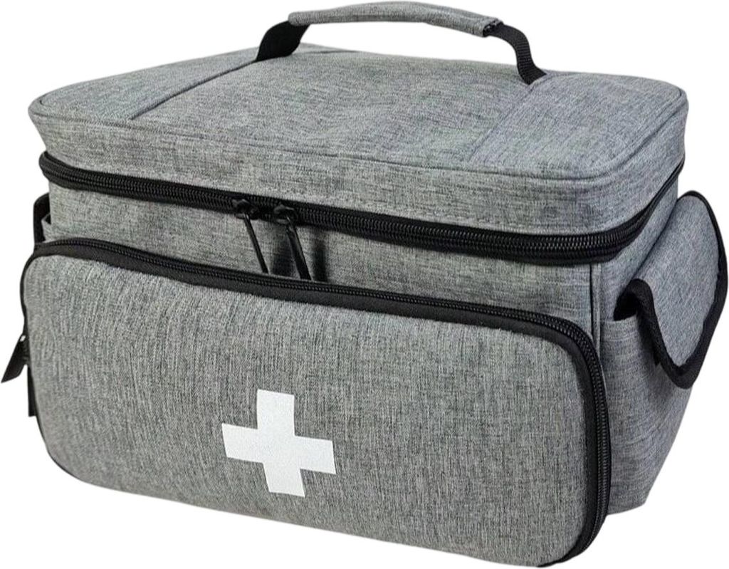 Small medicine storage bag, home first aid storage box, medical kit, for medicine, first aid kit, gray