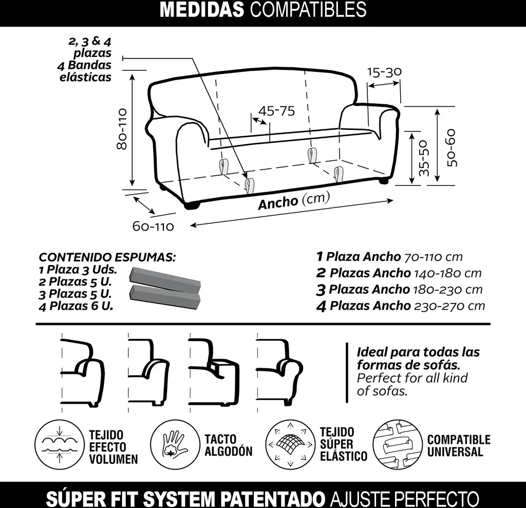 Copridivano 3 Posti Bordeaux SOFASKINS - Antistress e Lavabile - 7