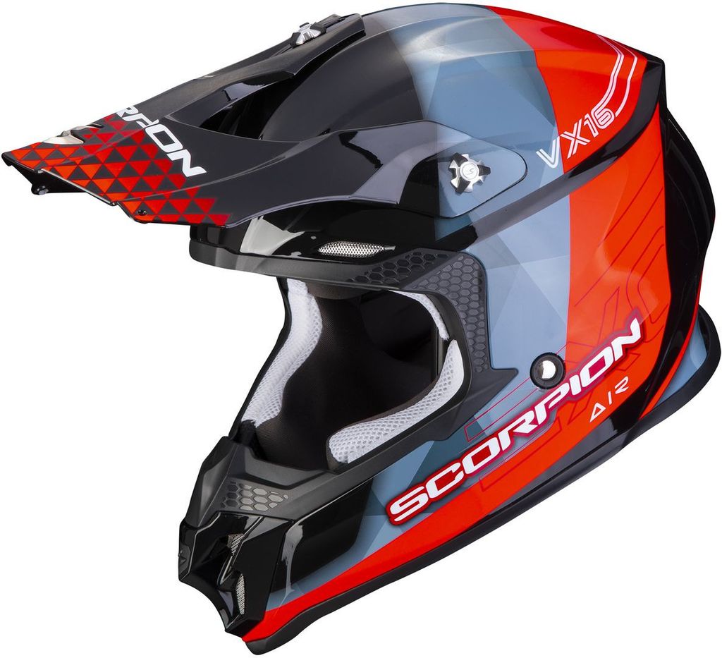 Scorpion VX-16 Air Gem Motocross Helm Farbe: Schwarz/Rot, Grösse: S (55/56)