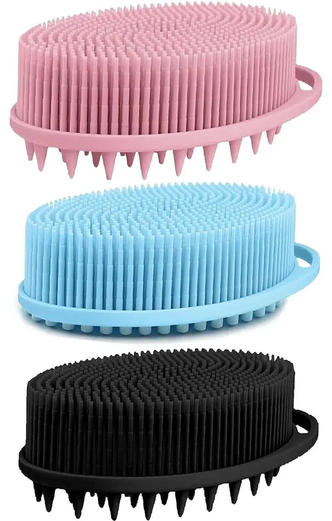 Brosse de bain en silicone souple et brosse à shampoing exfoliante durable