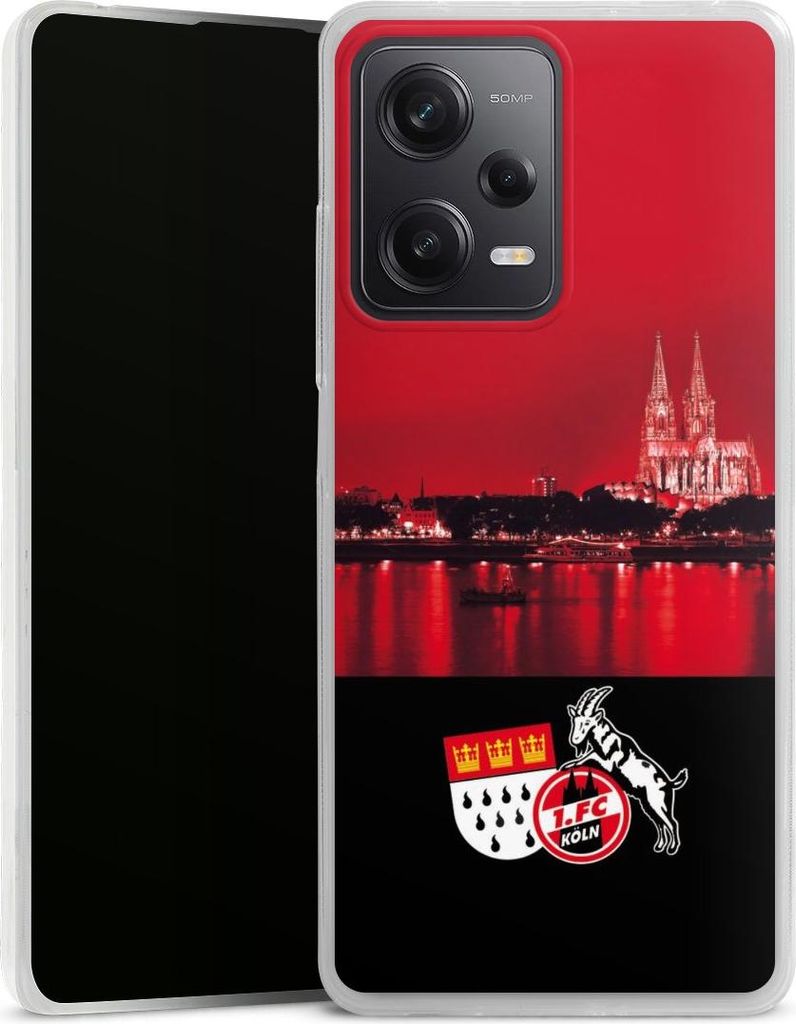 DeinDesign Slim Hülle für Xiaomi Redmi Note 12 Pro 5G Silikon Case Ultra Dünn Handyhülle 1. FC Köln Offizielles Lizenzprodukt Skyline