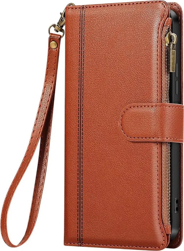 Custodia Crossbody Avizar per Samsung Galaxy S25/S24 Marrone Zip