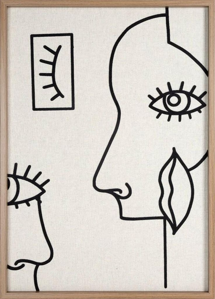 EUROFIRANY | Leinwandbild 50 x 70 cm - Wandbild mit Gesicht
