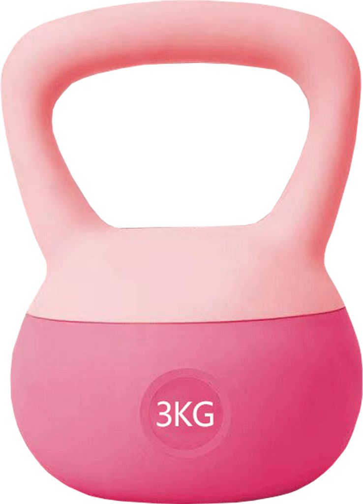 Weiche Fitness-Kettlebells Für Männer Und Frauen, Breiter Griff, Gepolsterter, Stoßfester Schutz, Rutschfest (Rose, 3KG)