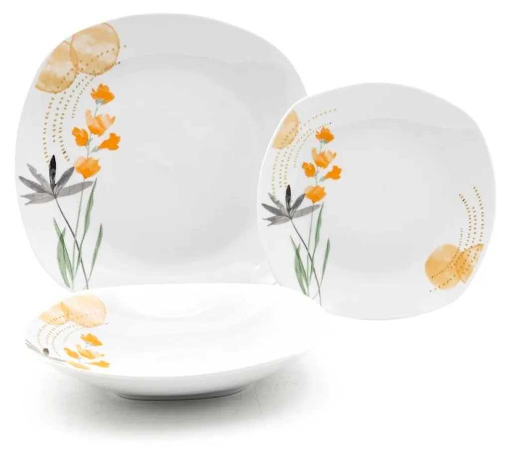 Set da Pranzo 18 Pezzi Home Elements Genova Bianco Porcellana