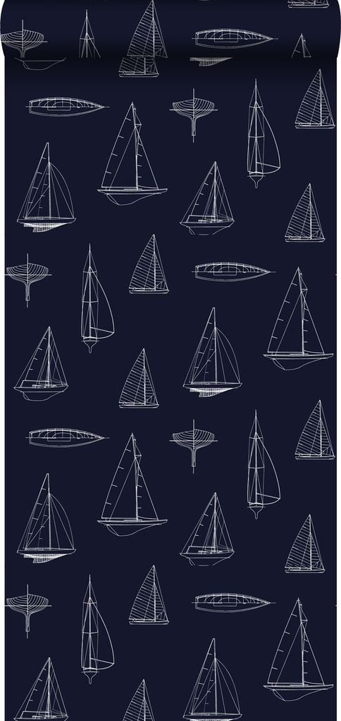 ESTAhome carta da parati barche blu navy - 136428 - 53 cm x Immagine del prodotto 