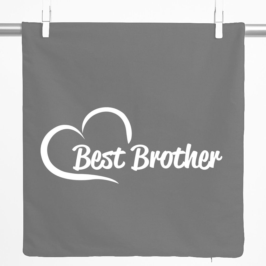 Huuraa Kissenbezug Best Brother Heart 40x40cm Steel Grey Baumwolle Dekokissenbezug Geschenkidee