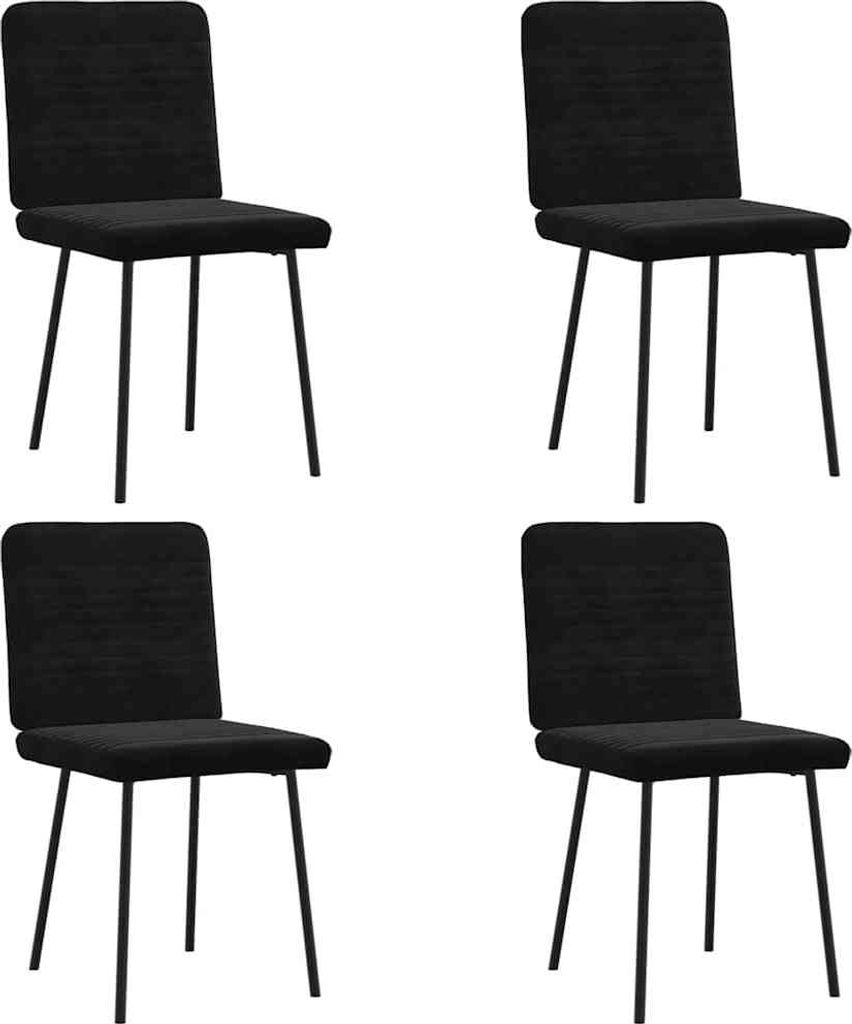 Esszimmerstühle 4 Stk. Schwarz Samt