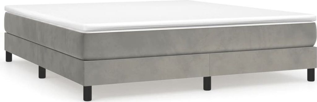 Cadre de lit sans matelas gris clair 180x200 cm velours Image du produit 