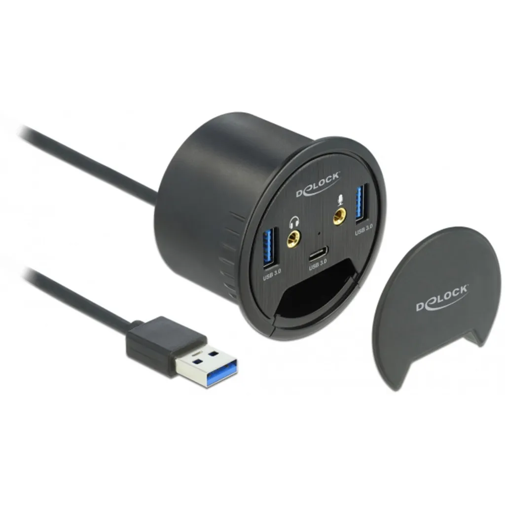 Delock 62794 DELOCK USB-HUB 3Port 1x Typ-C / 2x Typ-A + HD-Audio Ports - 3