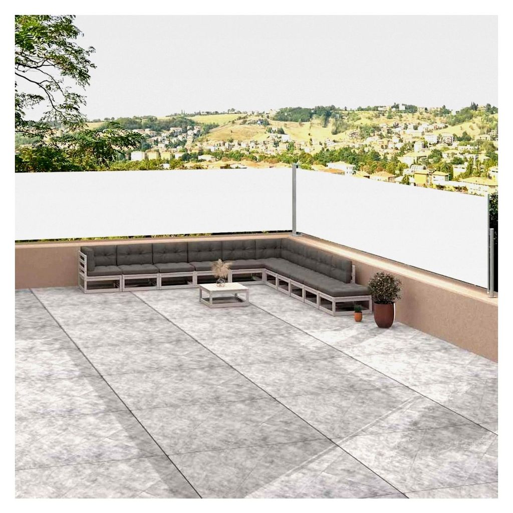 Ausziehbare Seitenmarkise Creme 117x1200 cm für den Außenbereich, Gärten und Innenhöfe