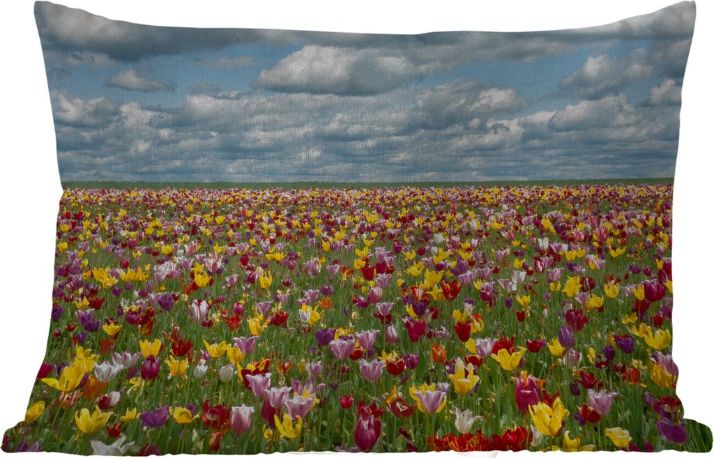 MuchoWow® Outdoor Kissen - Tulpen - Farben - Wolken - 50x30 Produktbild 