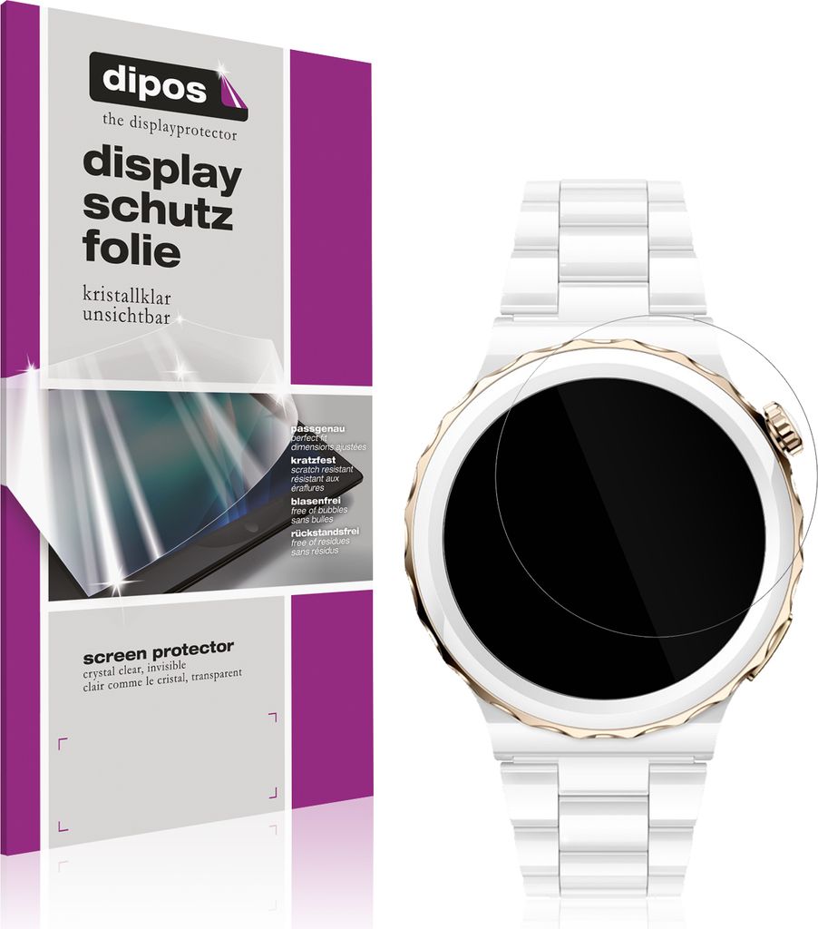 6x Schutzfolie für Huawei Watch GT3 Pro Ceramic (43mm) klar Displayschutzfolie Folie Display Schutz dipos