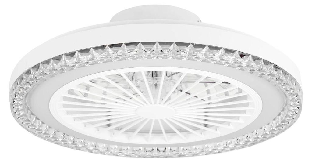 Smart RGB LED Deckenventilator mit Licht - 2-in-1 Deckenleuchte - 3 Farbtemperaturen - 6 Geschwindigkeiten - 2 h Timer - leiser Betrieb - weiß