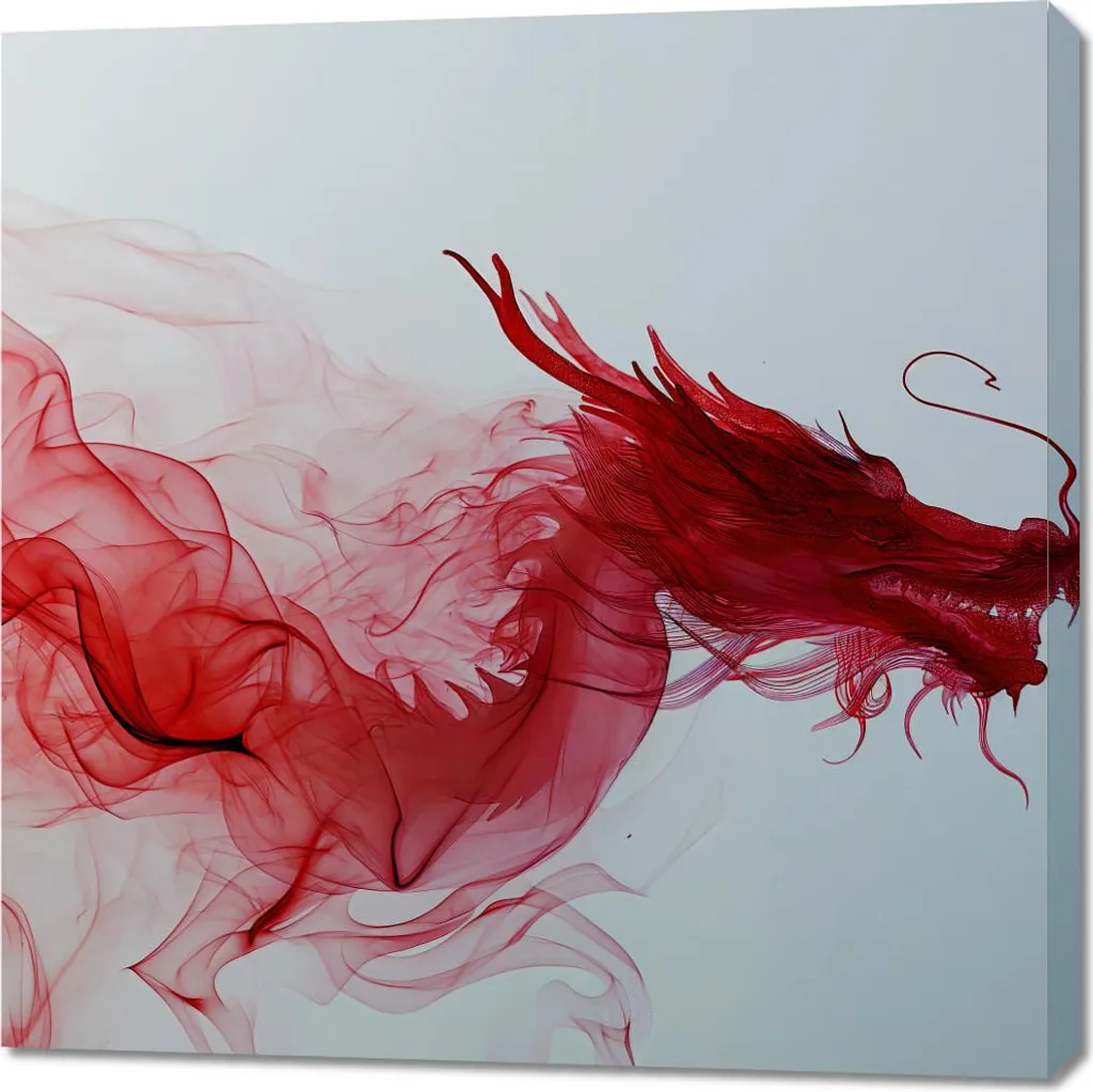 Tableau Décoratif Ascension du dragon 90x90 cm - Toile Murale Grand Format