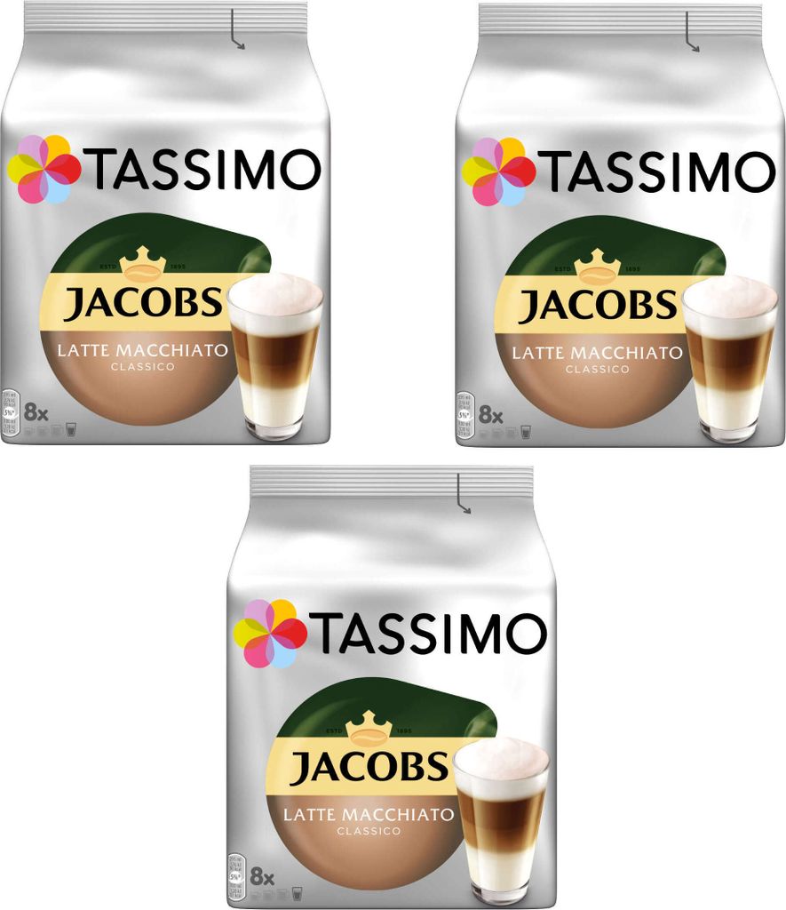TASSIMO Kapseln Jacobs Typ Latte Macchiato Classico T Discs 3 x 8 Getränke