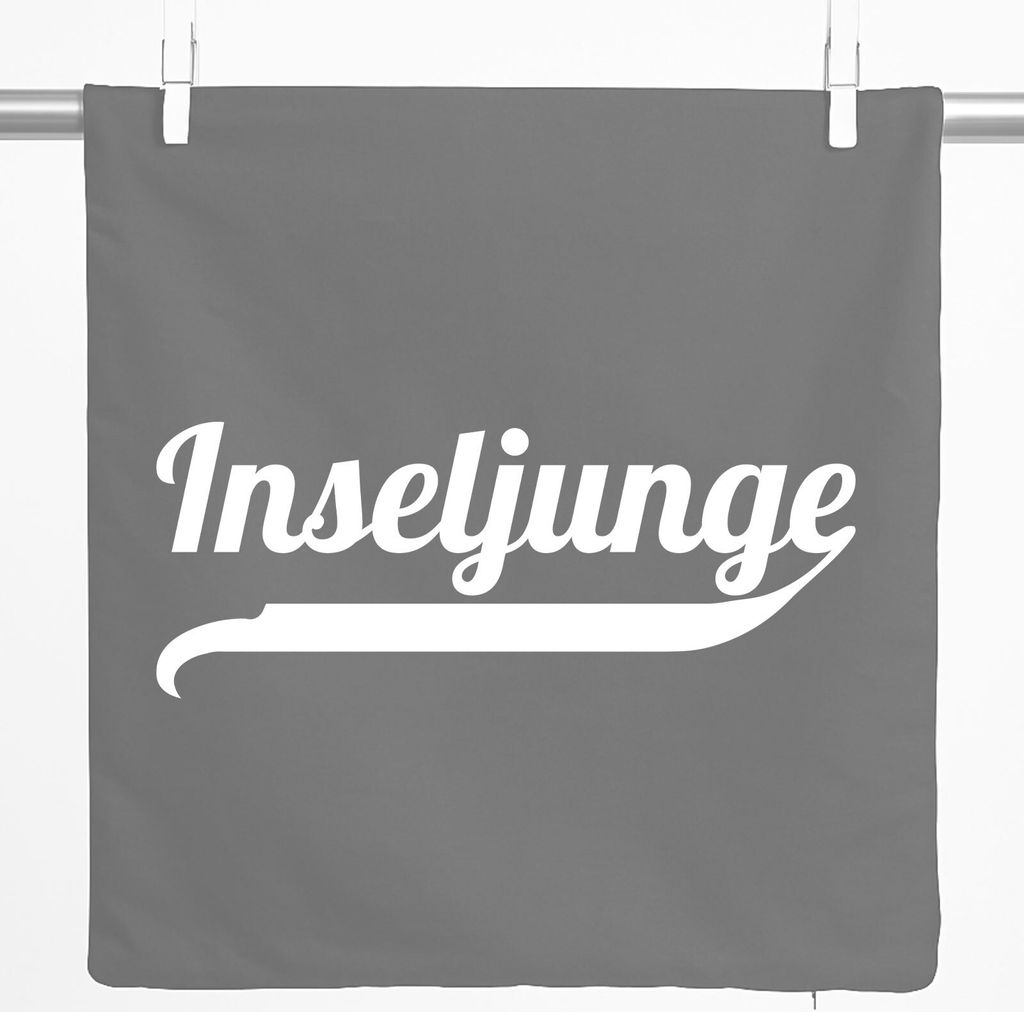 Huuraa Kissenbezug Inseljunge Schriftzug 40x40cm Steel Grey Baumwolle Dekokissenbezug Geschenkidee