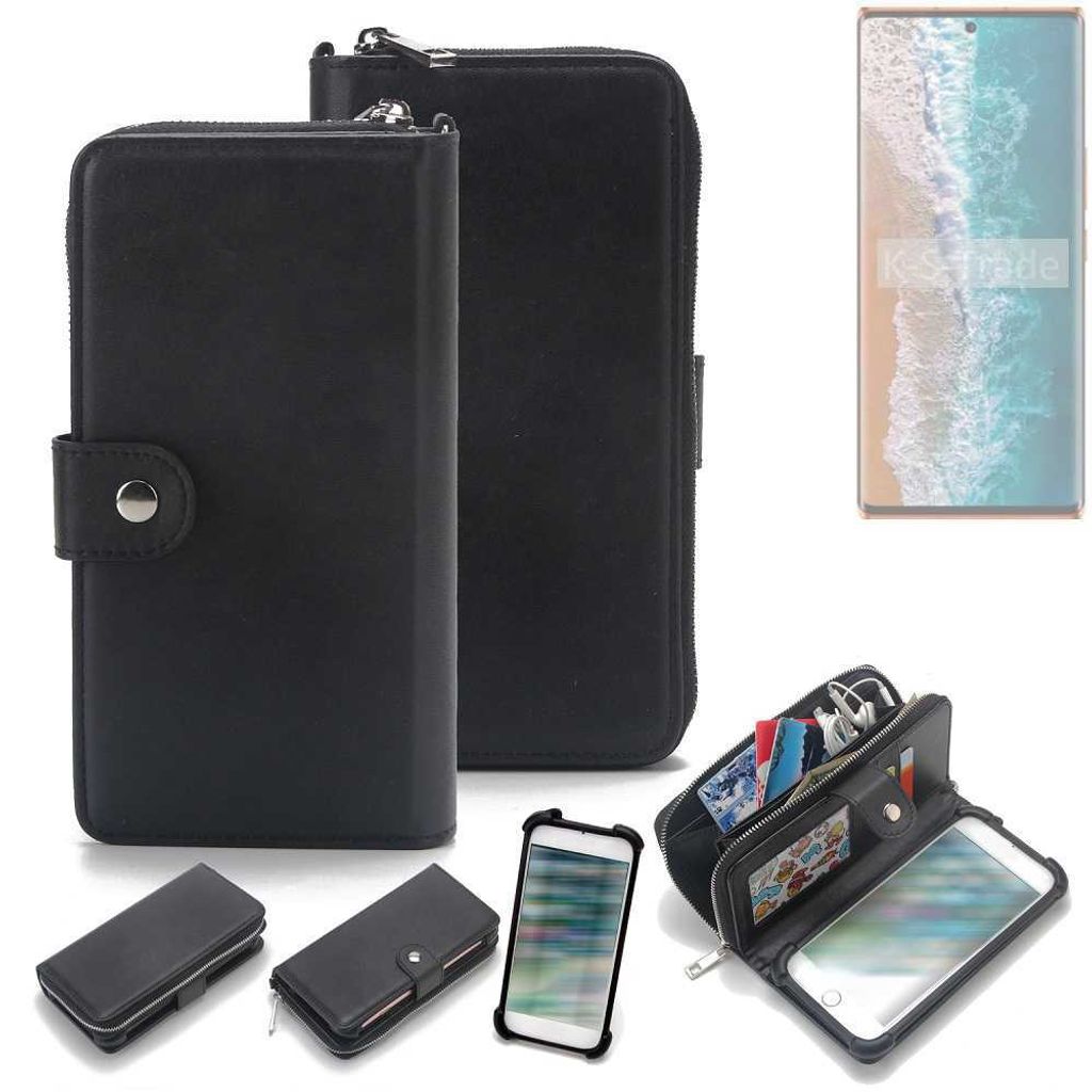 K-S-Trade 2in1 Handyhülle Schutzhülle kompatibel mit Tecno Phantom X2 & Portemonnee Cover Handy Hülle Case Etui Geldbörse Wallet Bookstyle Hülle