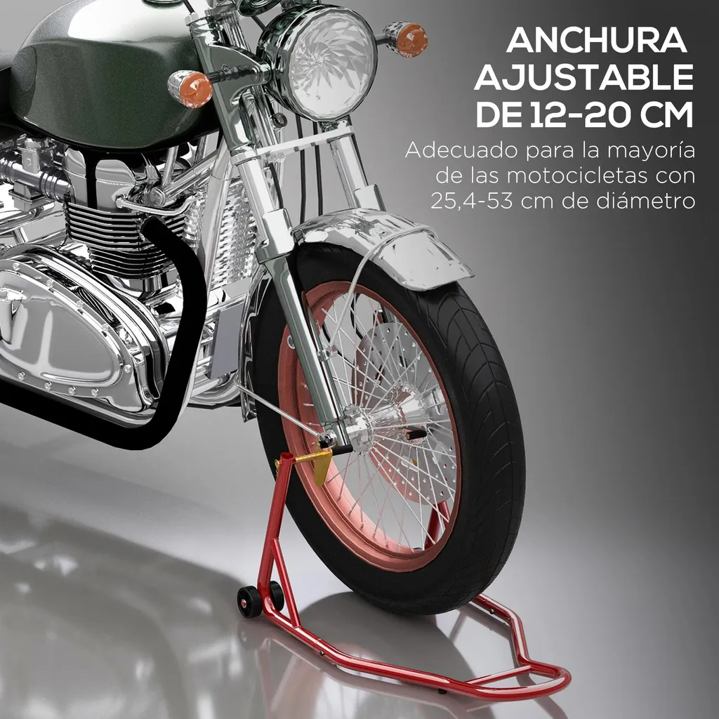 Support moto avant acier rouge pour stabiliser et réparer sans effort - 5