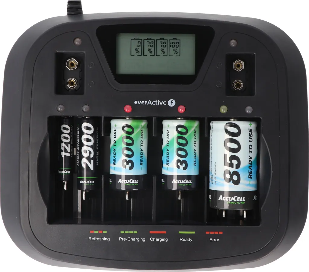Chargeur de Batterie Universel everActive NC-900U LCD Multi-Format - 12