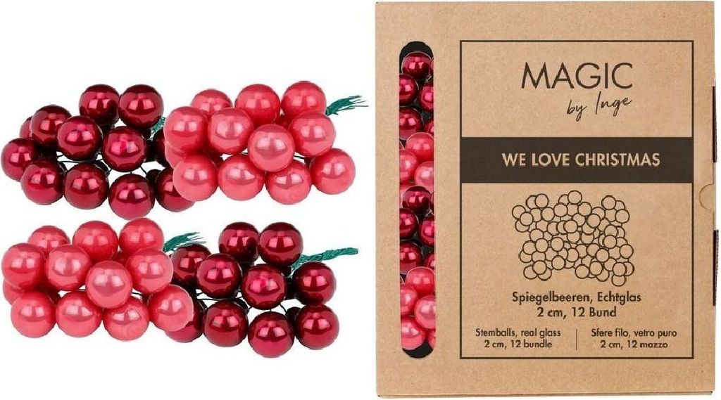 144 Spiegelbeeren I Ø 20 mm I Gentle Pink Mix I Glaskugeln - 0,14 € pro Stück