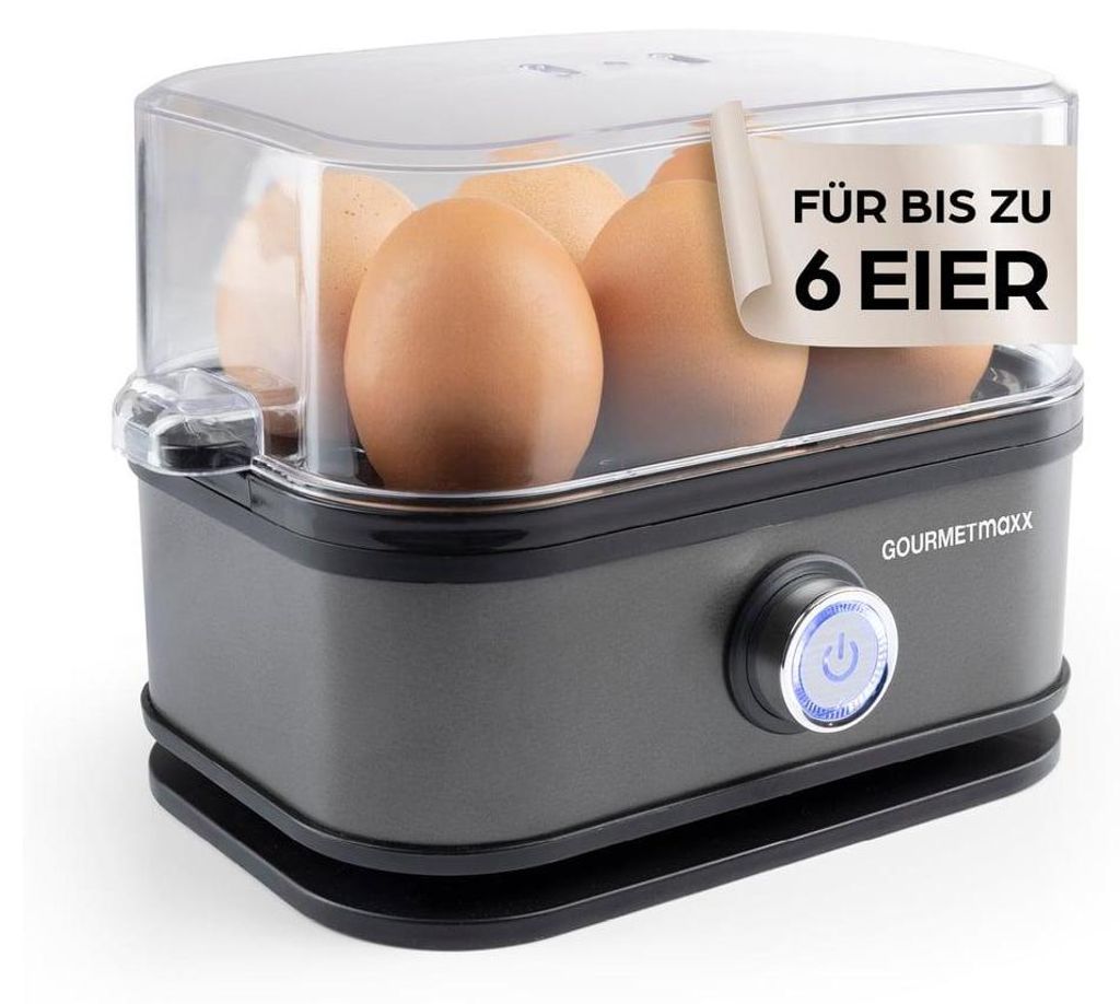 GOURMETmaxx Design-Eierkocher für 6 Eier mit Messbecher & Produktbild 