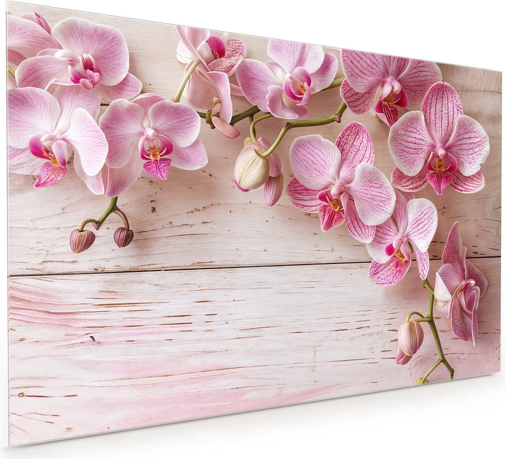 Küchenrückwand Spritzschutz Glas mit Motiv Orchideen_tabletop 40 x 40 cm